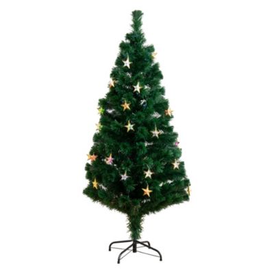 5-Foot Pre-Lit Fiber Optic Artificial Christmas Tree with 60 Colorful Star-Shaped LED Lights