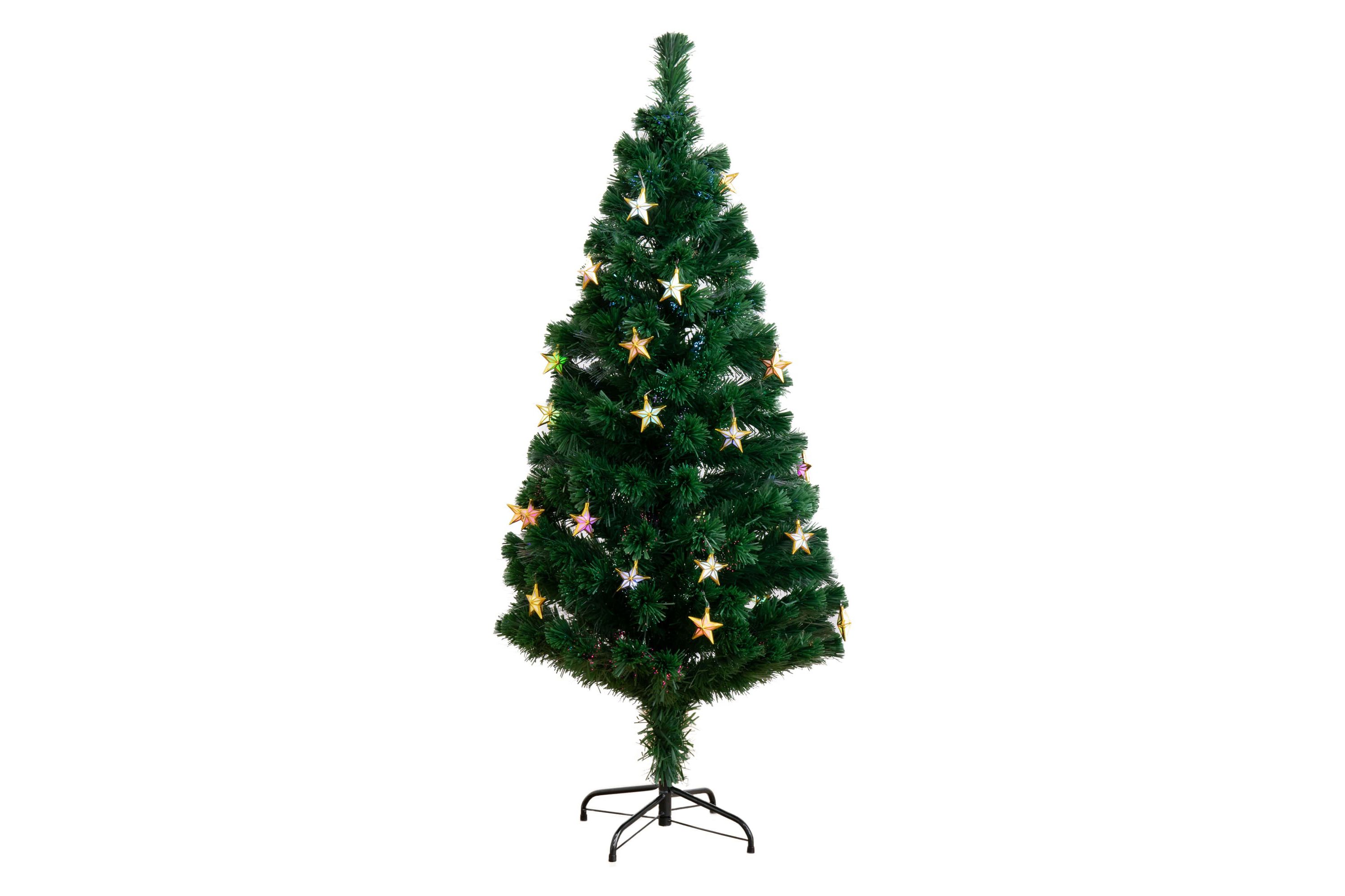 5-Foot Pre-Lit Fiber Optic Artificial Christmas Tree with 60 Colorful Star-Shaped LED Lights