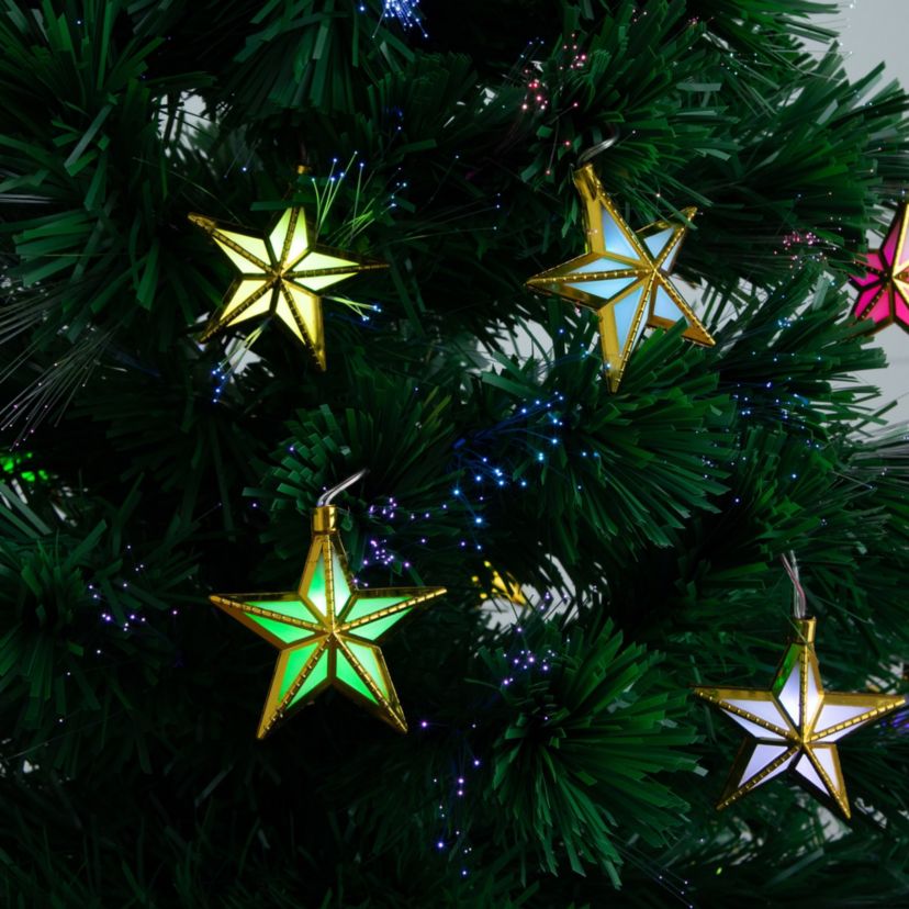 5-Foot Pre-Lit Fiber Optic Artificial Christmas Tree with 60 Colorful Star-Shaped LED Lights