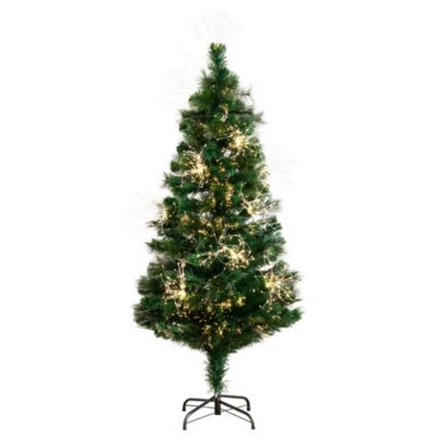 Nearly Natural 5-Foot Pre-Lit Fiber Optic Artificial Christmas Tree with 146 Warm White LED Lights, Green, 5 Foot