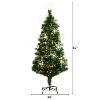 5-Foot Pre-Lit Fiber Optic Artificial Christmas Tree with 146 Warm White LED Lights