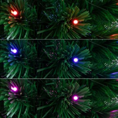 6-Foot Slim Pre-Lit Fiber Optic Artificial Christmas Tree with 282 Colorful LED Lights