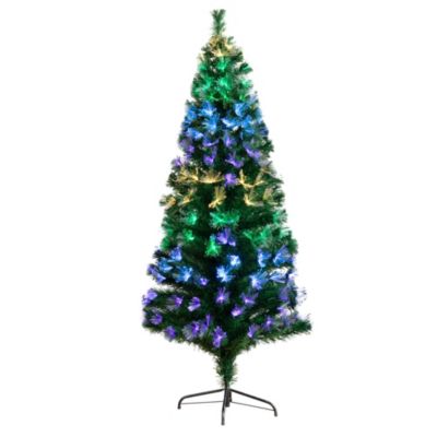6-Foot Pre-Lit Fiber Optic Artificial Christmas Tree with 220 Colorful LED Lights