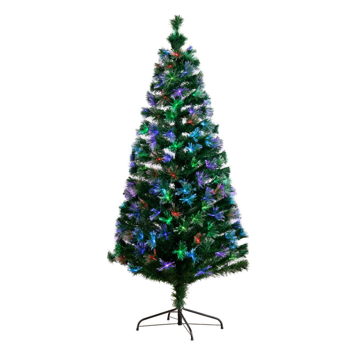 6-Foot Pre-Lit Fiber Optic Artificial Christmas Tree with 220 Colorful LED Lights and Remote Control Light Show