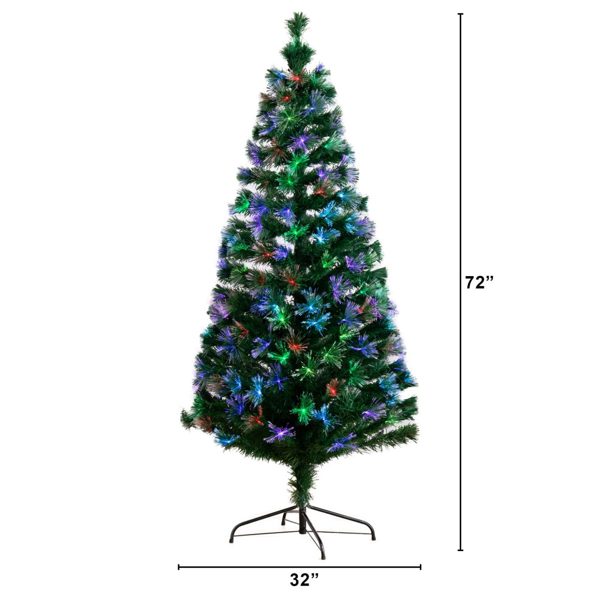 6-Foot Pre-Lit Fiber Optic Artificial Christmas Tree with 220 Colorful LED Lights and Remote Control Light Show