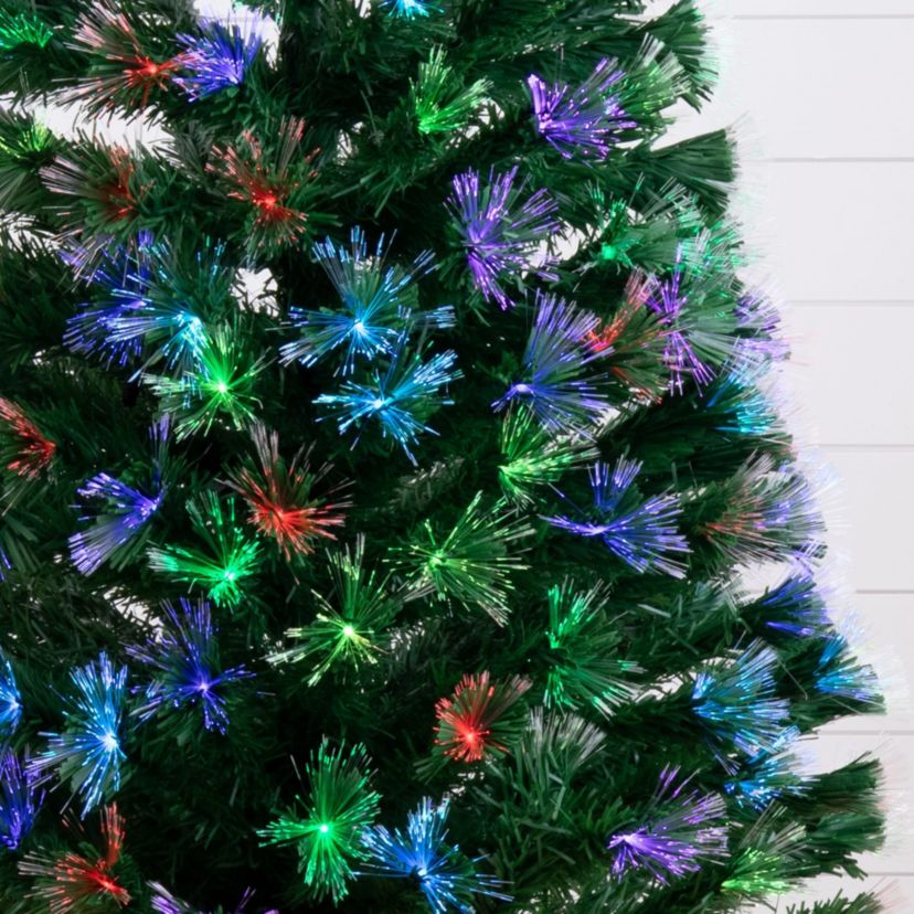 6-Foot Pre-Lit Fiber Optic Artificial Christmas Tree with 220 Colorful LED Lights and Remote Control Light Show
