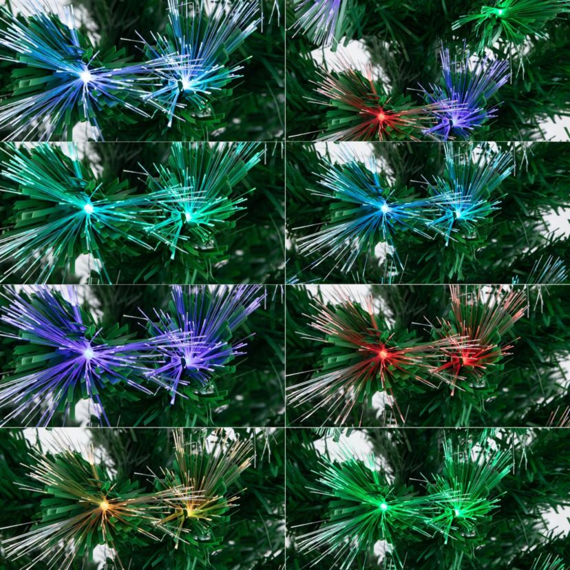 6-Foot Pre-Lit Fiber Optic Artificial Christmas Tree with 220 Colorful LED Lights and Remote Control Light Show