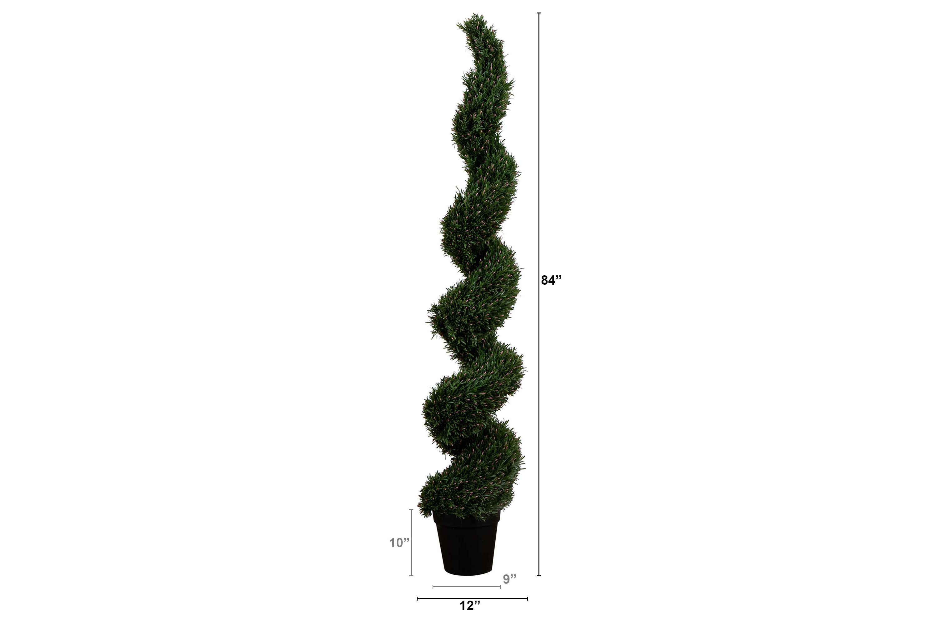 7ft. UV Resistant Artificial Rosemary Spiral Topiary Tree (Indoor/Outdoor)