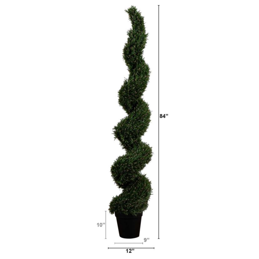 7ft. UV Resistant Artificial Rosemary Spiral Topiary Tree (Indoor/Outdoor)