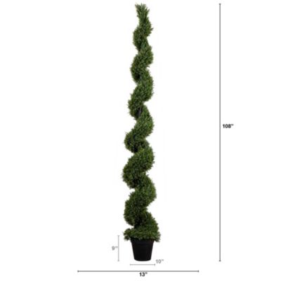 9ft. UV Resistant Artificial Rosemary Spiral Topiary Tree (Indoor/Outdoor)