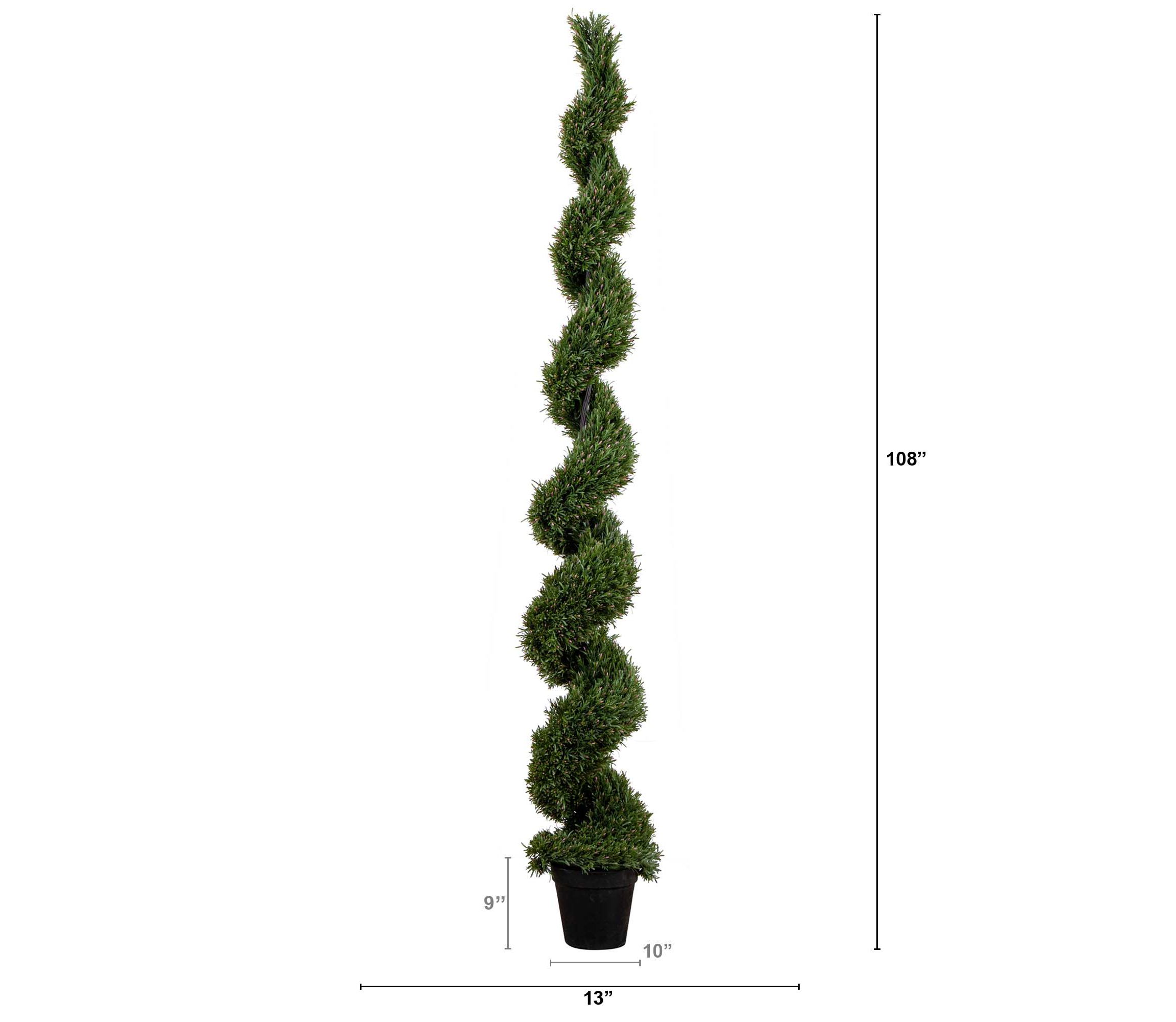 9ft. UV Resistant Artificial Rosemary Spiral Topiary Tree (Indoor/Outdoor)