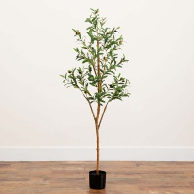 5ft. Artificial Olive Tree with Natural Trunk