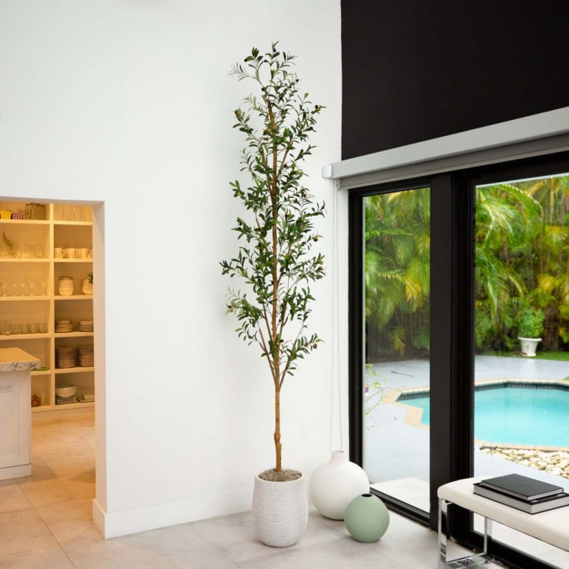9ft. Artificial Olive Tree with Natural Trunk