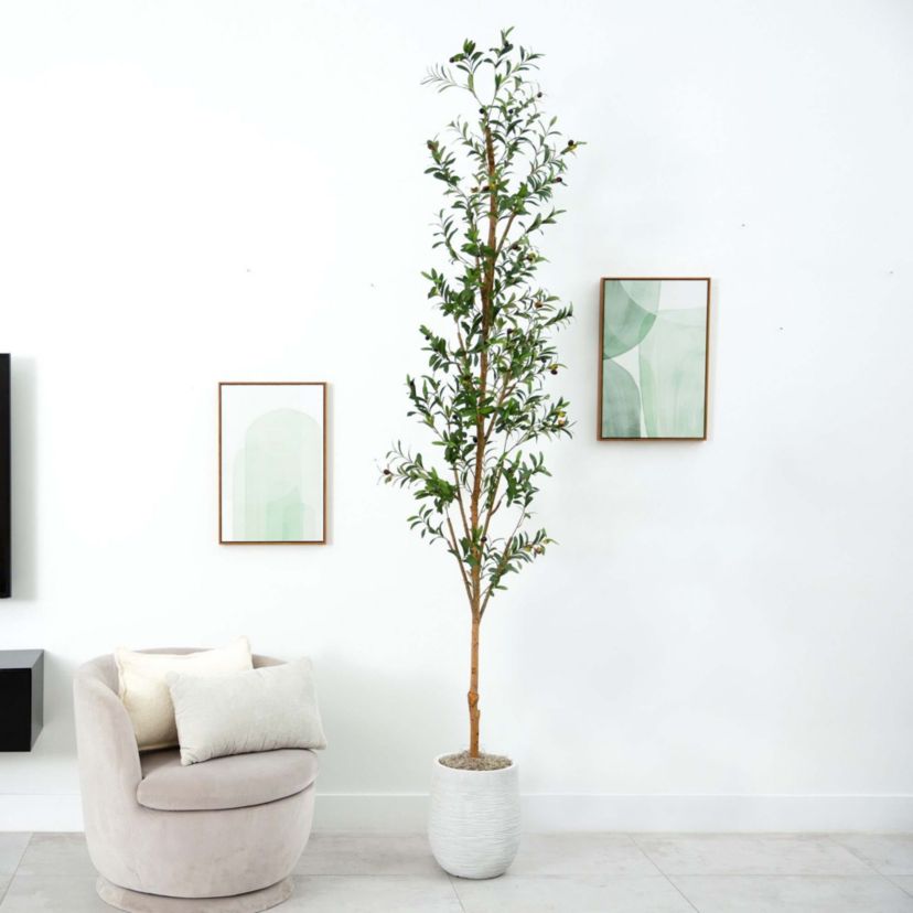 9ft. Artificial Olive Tree with Natural Trunk