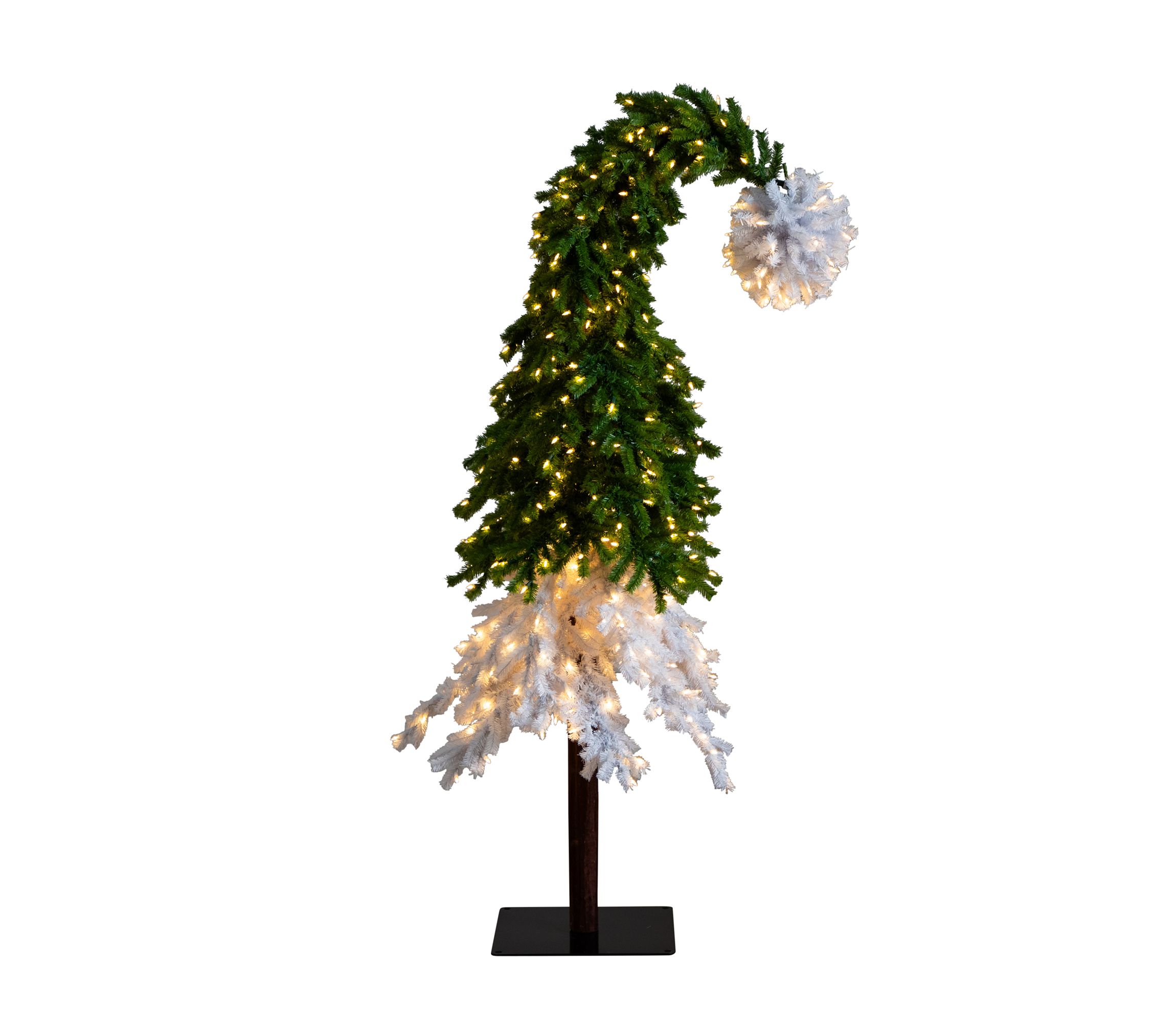 7ft. Holiday Green & White Santa’s Hat Christmas Tree with 500 LED lights and 1275 Bendable Branches