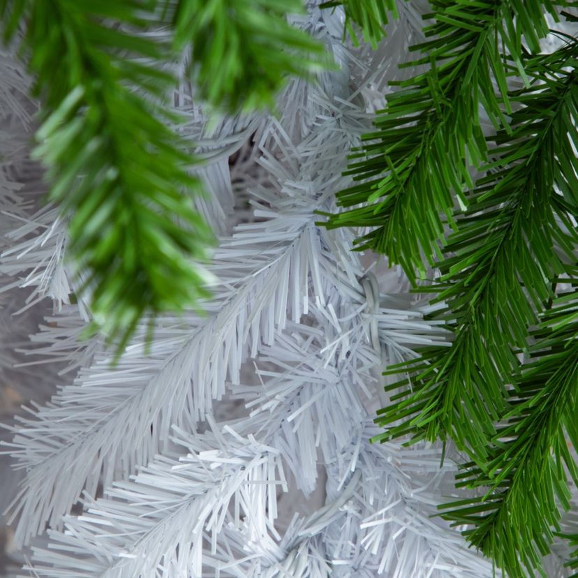 9ft. Holiday Green & White Santa’s Hat Christmas Tree with 600 LED Lights and 1992 Bendable Branches