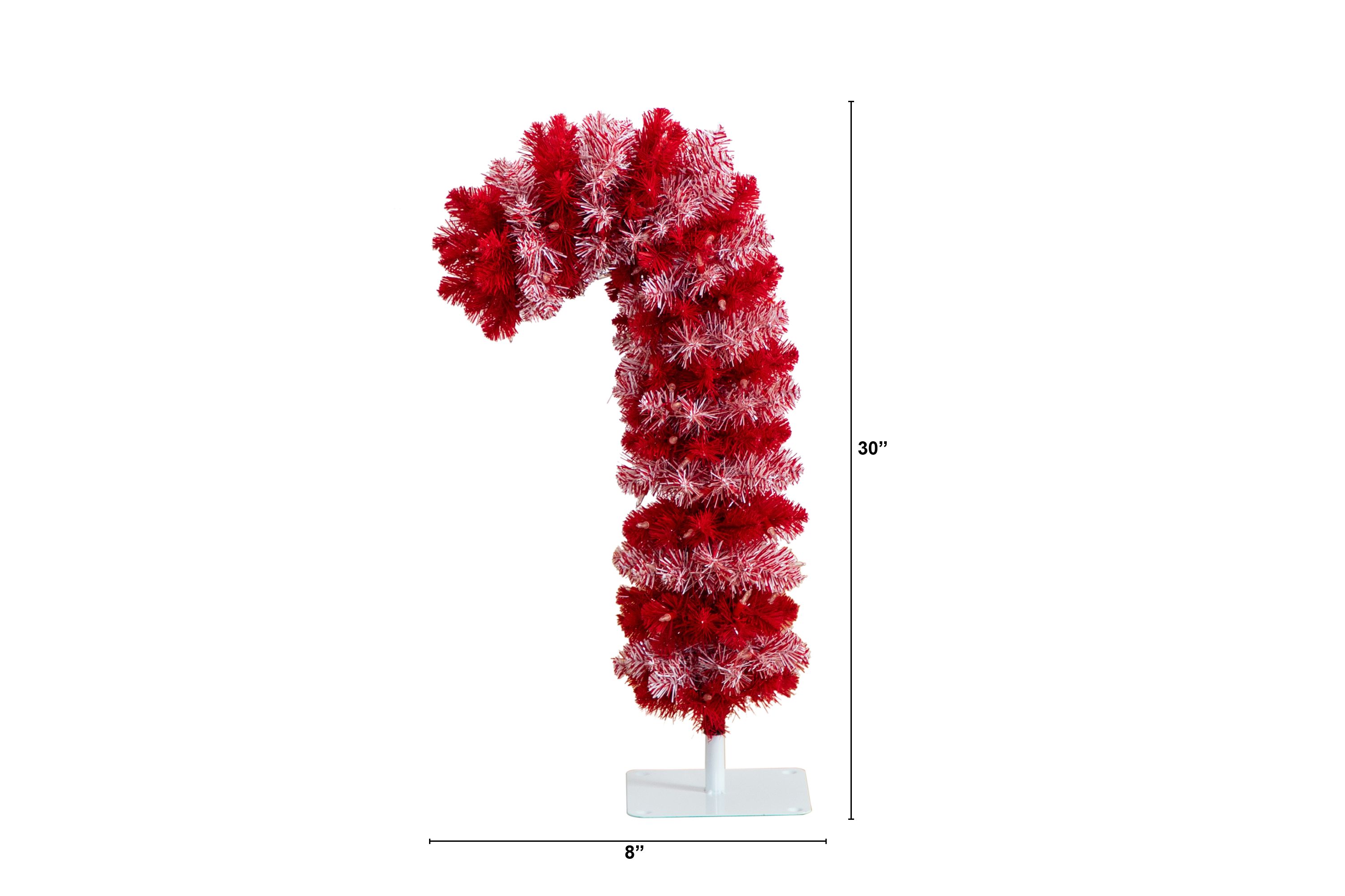 30in. Pre-Lit Artificial Candy Cane Christmas Tree with 100 Micro LED Lights