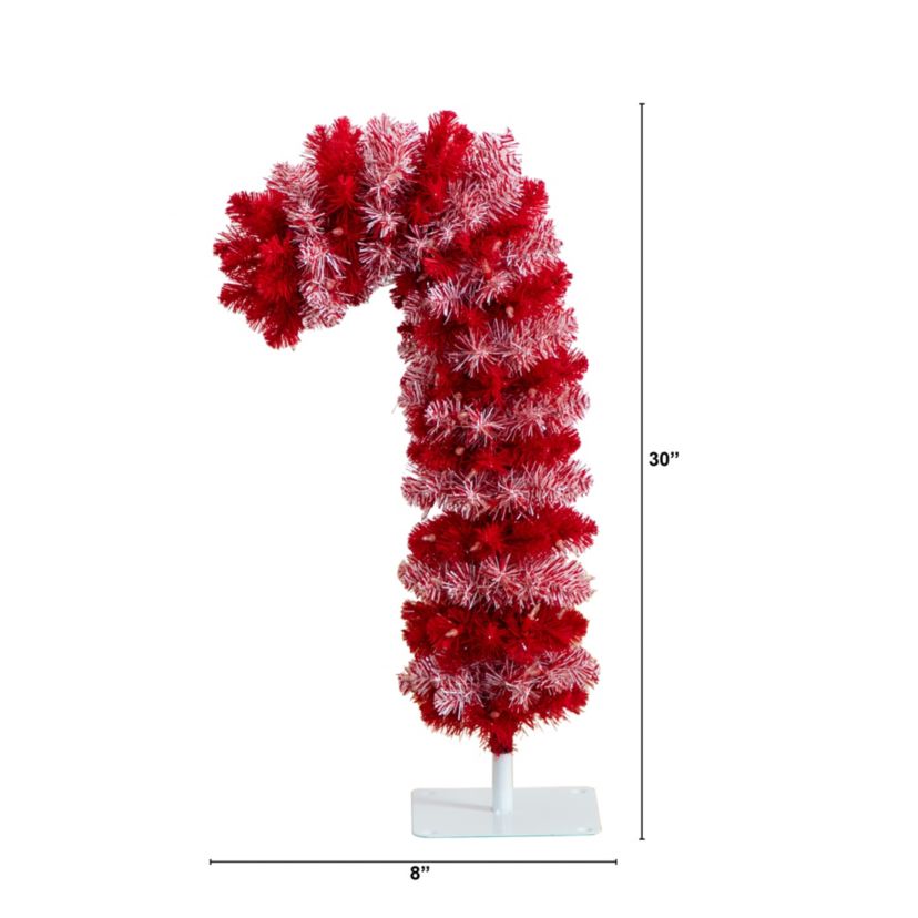 30in. Pre-Lit Artificial Candy Cane Christmas Tree with 100 Micro LED Lights