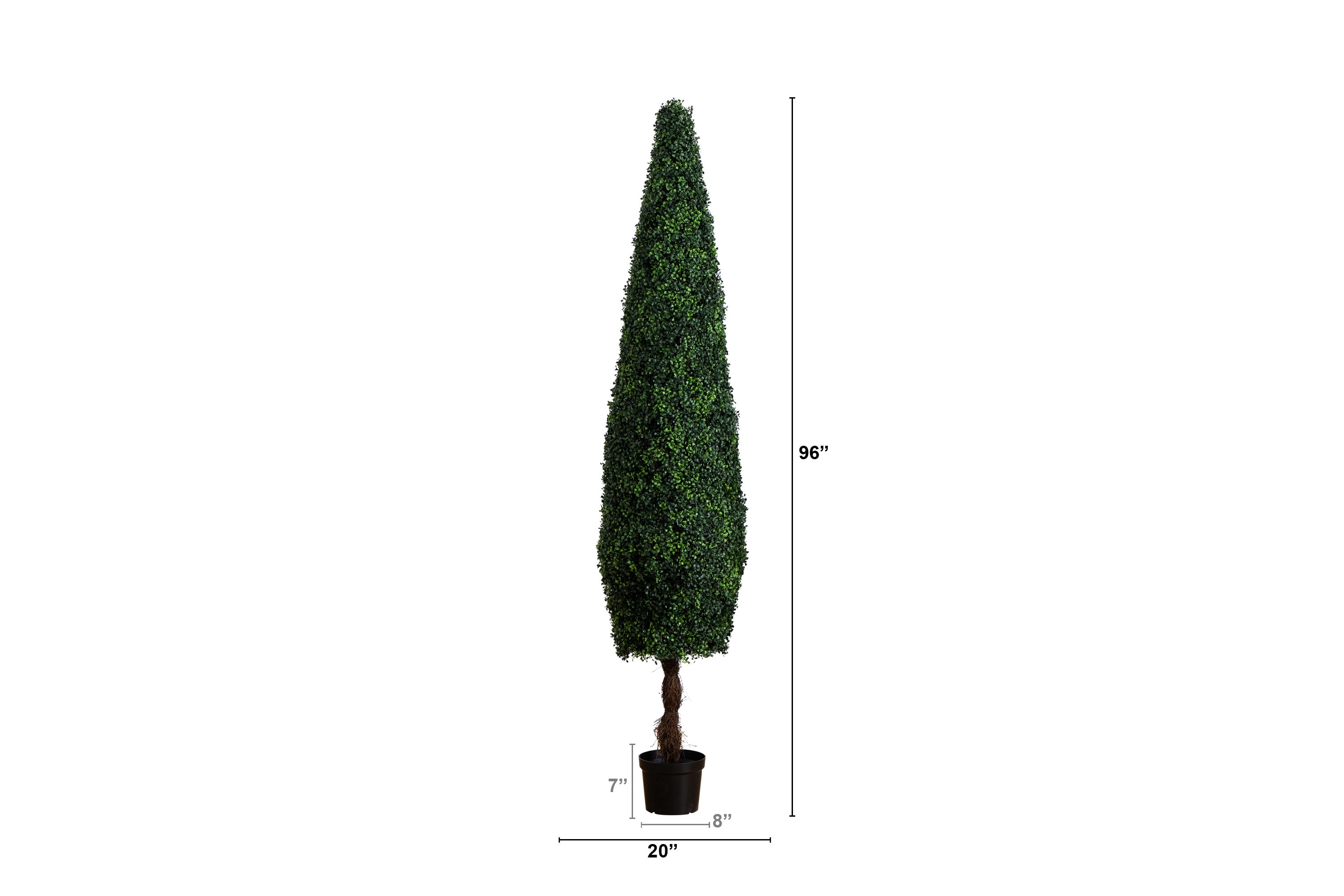 8ft. UV Resistant Artificial Boxwood Topiary Cone Tree (Indoor/Outdoor)