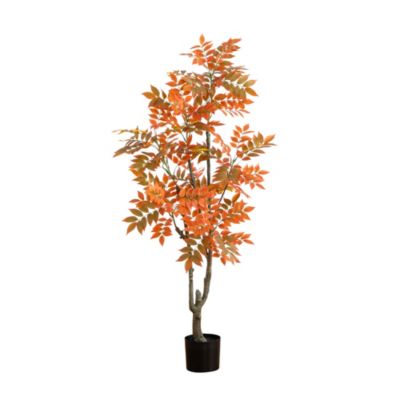 Nearly Natural 5ft. Autumn Sumac Artificial Fall Tree, Green