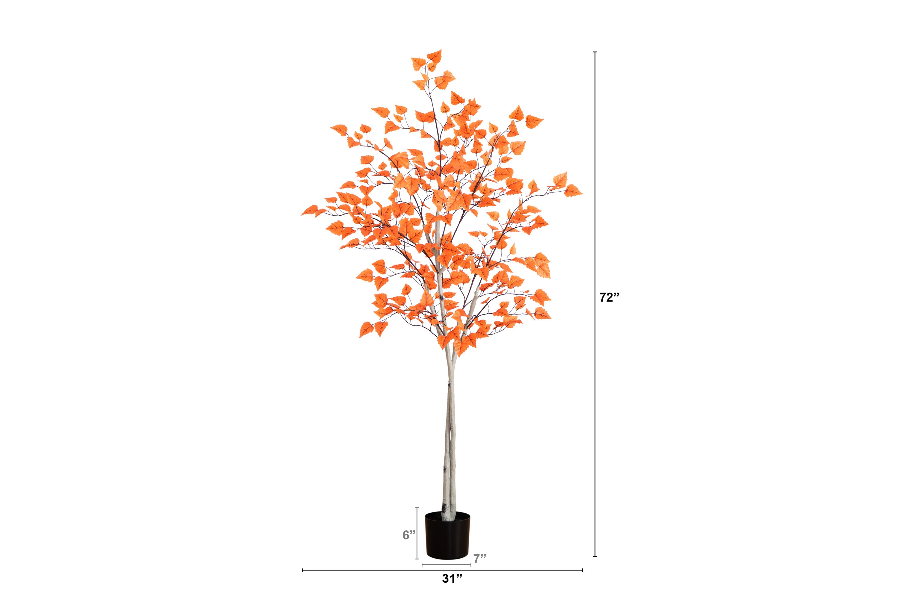 6ft. Autumn Paper Birch Artificial Fall Tree