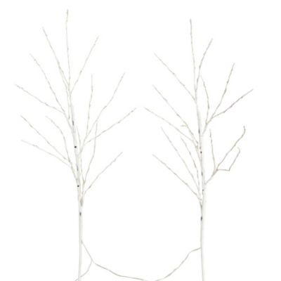 Nearly Natural 36in. Pre-Lit Artificial White Birch Branches with 150 Warm White LED Lights - Set of 2, 3 Foot