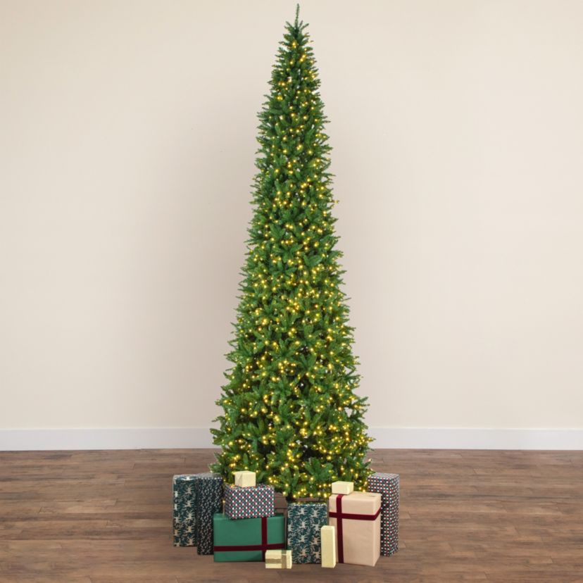 15ft. Artificial Slim Green Mountain Pine Christmas Tree with 1900 Warm White LED Lights and 5460 Branches