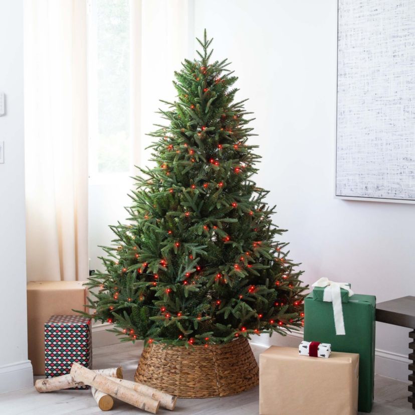 6ft. Pre-Lit Artificial Edmonton Fir Light Show Memory Shape Christmas Tree with Instant Connect Technology and 300 Color Changing LED Lights
