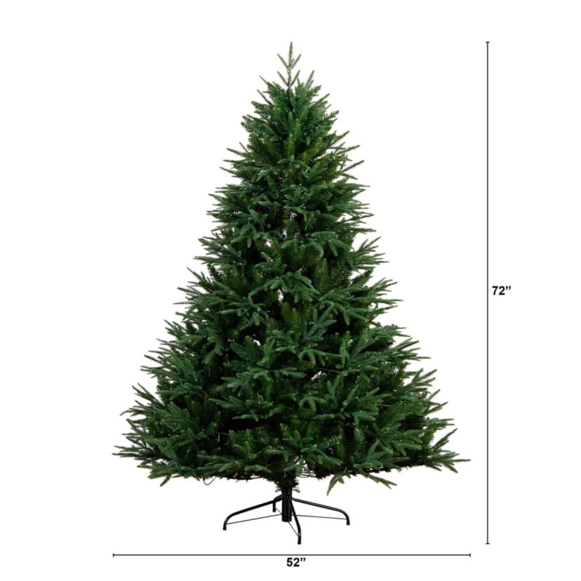 6ft. Pre-Lit Artificial Edmonton Fir Light Show Memory Shape Christmas Tree with Instant Connect Technology and 300 Color Changing LED Lights
