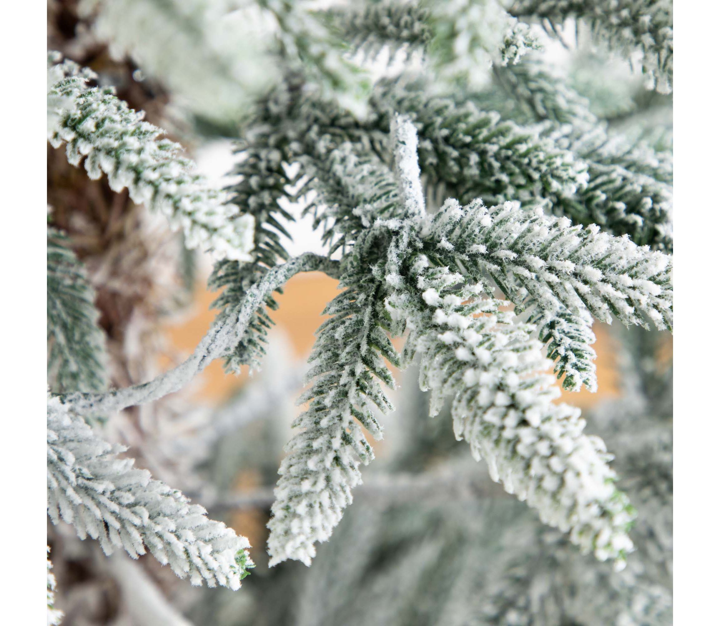 6ft. Pre-Lit Artificial Flocked Woodland Fir Christmas Tree with 150 Warm White LED Lights