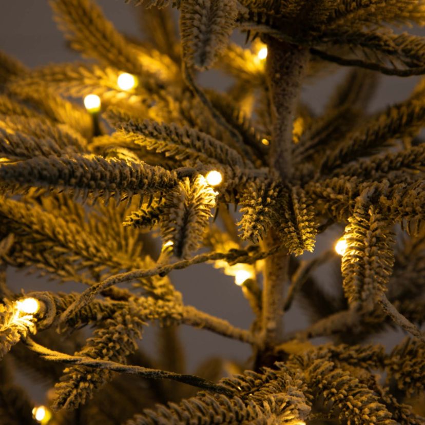 6ft. Pre-Lit Artificial Flocked Woodland Fir Christmas Tree with 150 Warm White LED Lights