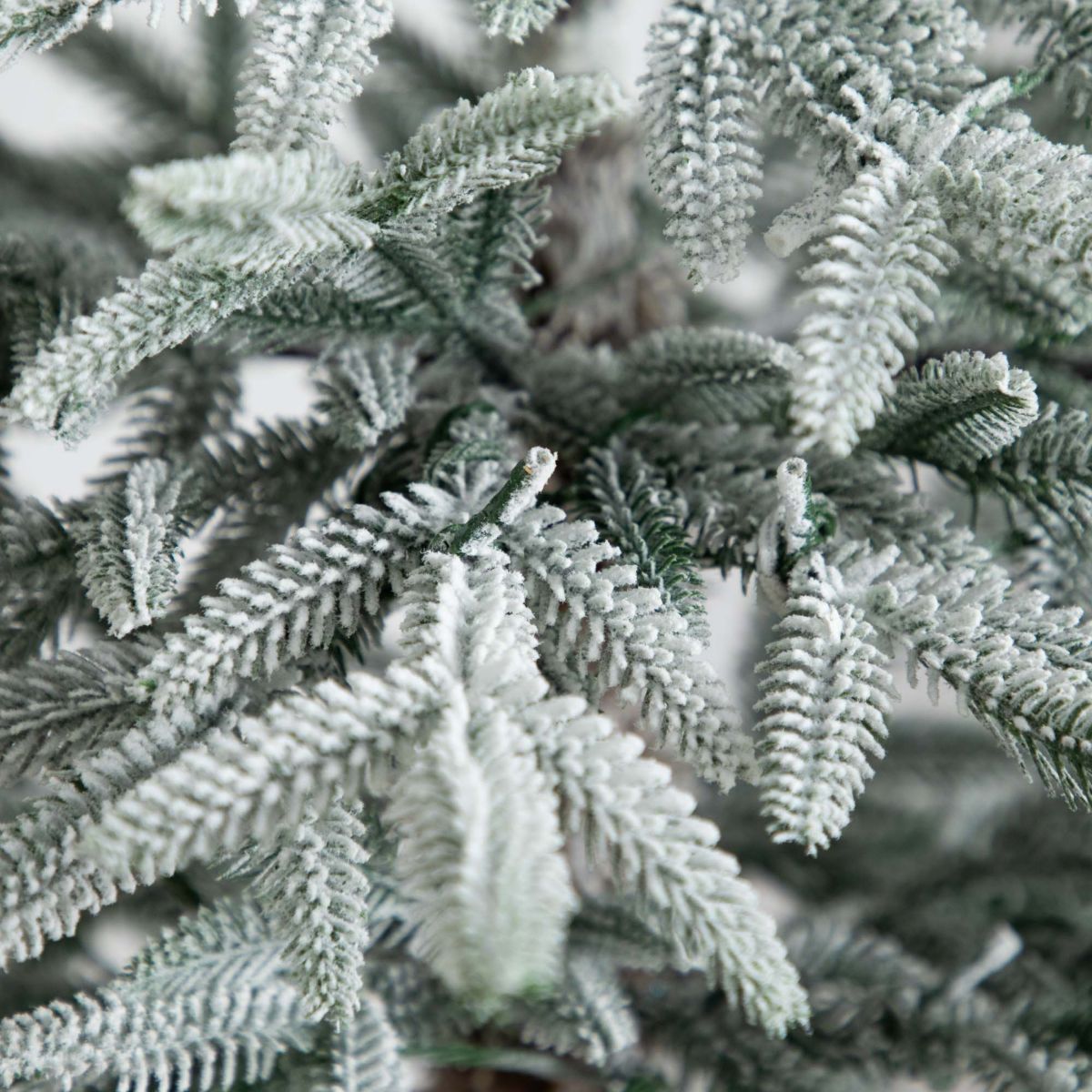 7ft. Pre-Lit Artificial Flocked Woodland Fir Christmas Tree with 200 Warm White LED Lights