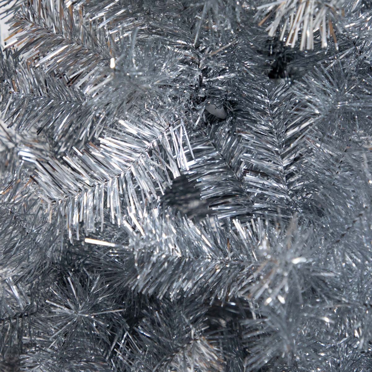 5ft. Artificial Silver Tinsel Holiday Santas Hat Christmas Tree with Star Topper