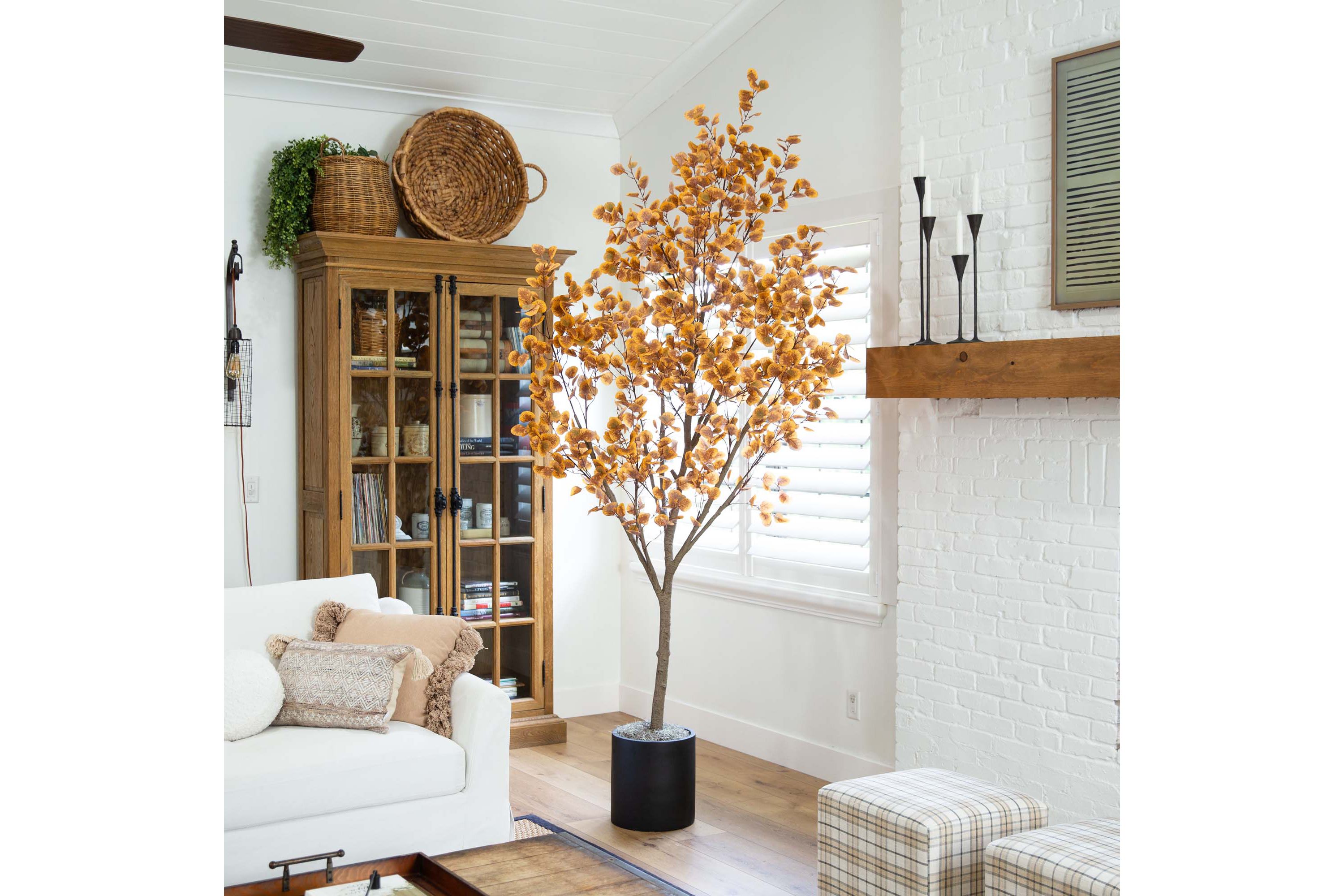 9ft. Artificial Autumn Fall Eucalyptus Tree