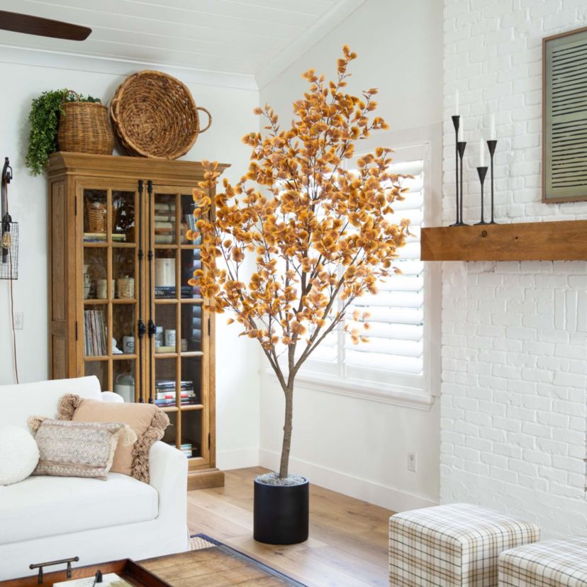 9ft. Artificial Autumn Fall Eucalyptus Tree