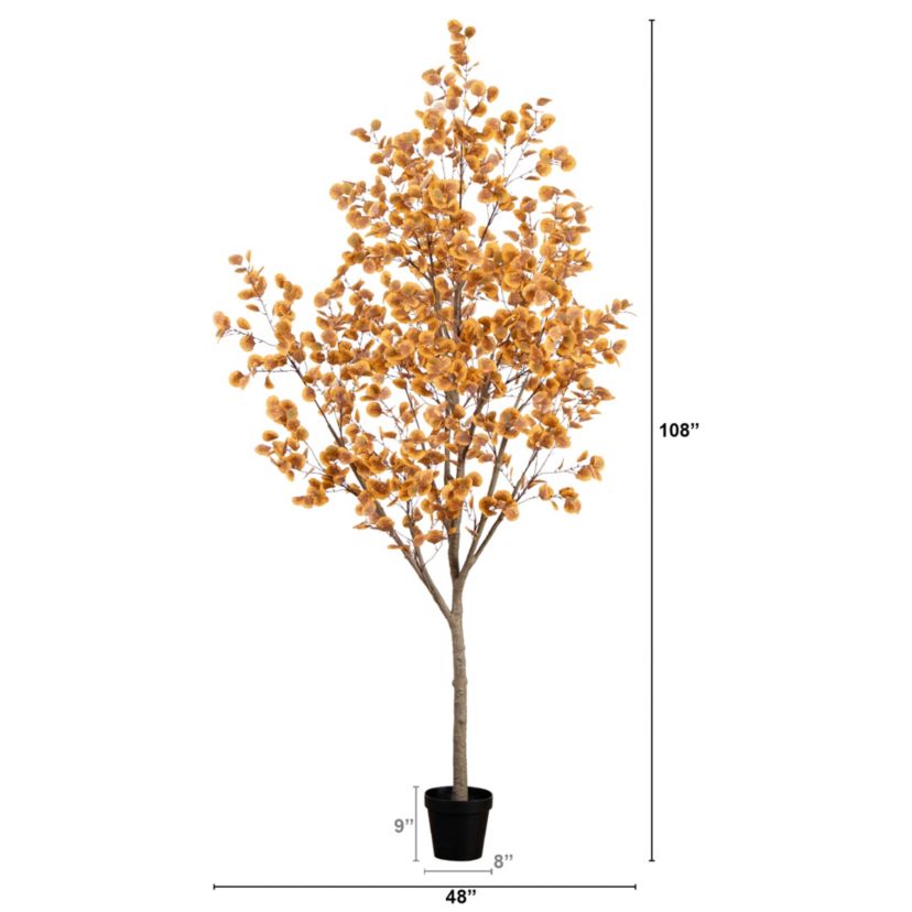 9ft. Artificial Autumn Fall Eucalyptus Tree
