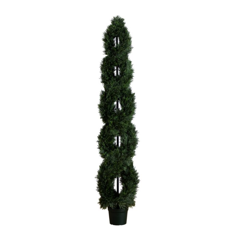 7ft. Double Pond Cypress Spiral Topiary UV Resistant (Indoor/Outdoor)