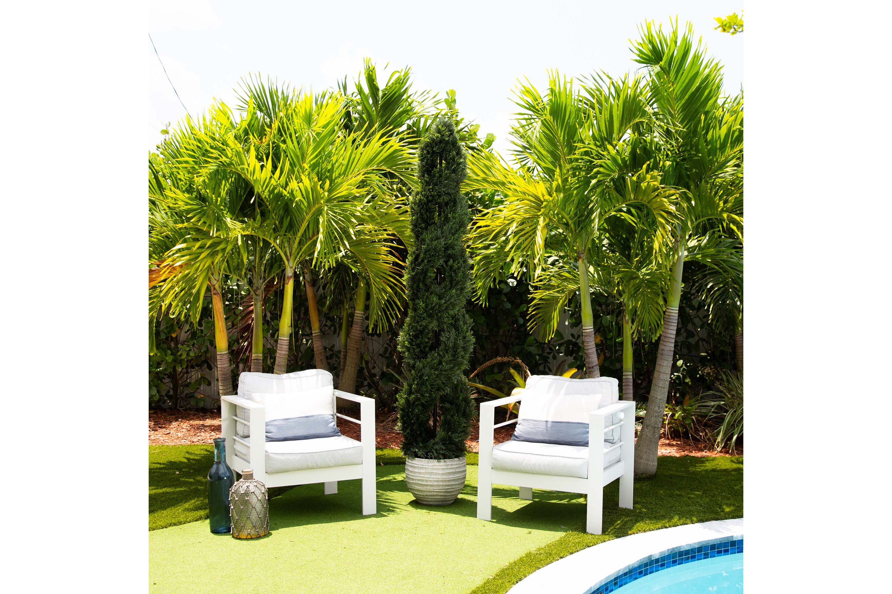 7ft. Double Pond Cypress Spiral Topiary UV Resistant (Indoor/Outdoor)