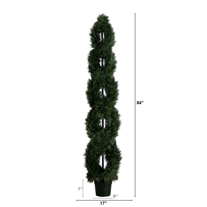 7ft. Double Pond Cypress Spiral Topiary UV Resistant (Indoor/Outdoor)
