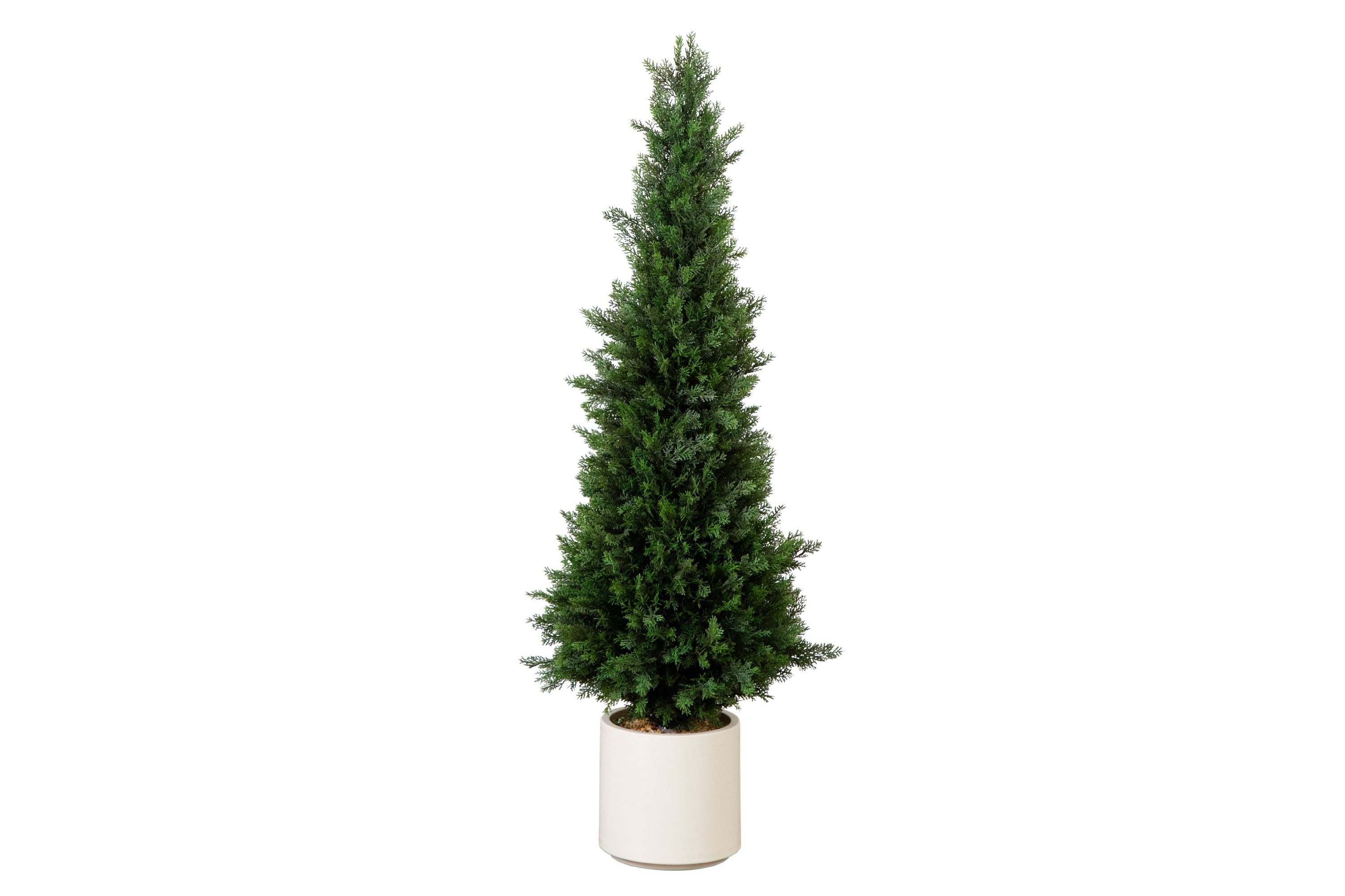 4ft. UV Resistant Artificial Cedar Tree in Decorative White Planter (Indoor/Outdoor)