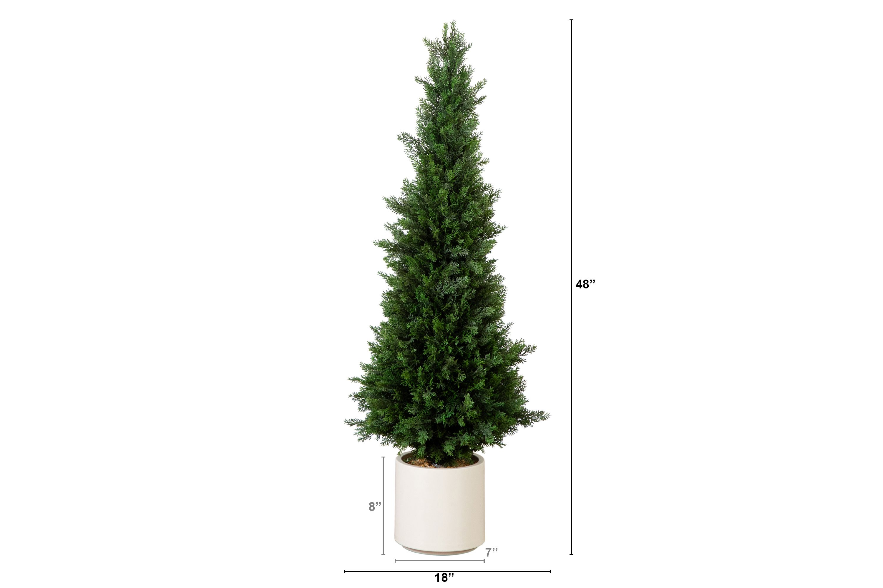 4ft. UV Resistant Artificial Cedar Tree in Decorative White Planter (Indoor/Outdoor)