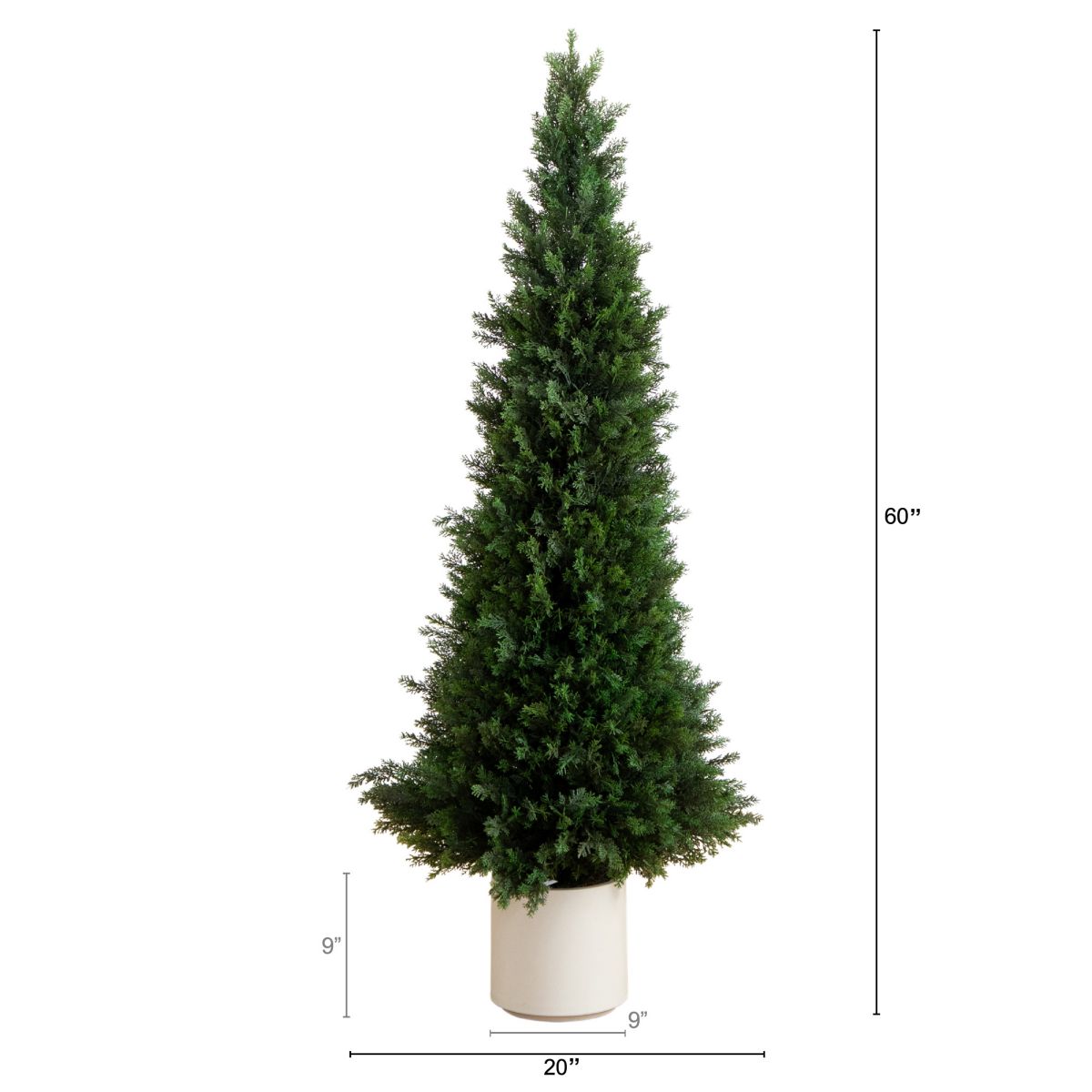 5ft. UV Resistant Artificial Cedar Tree in Decorative White Planter (Indoor/Outdoor)