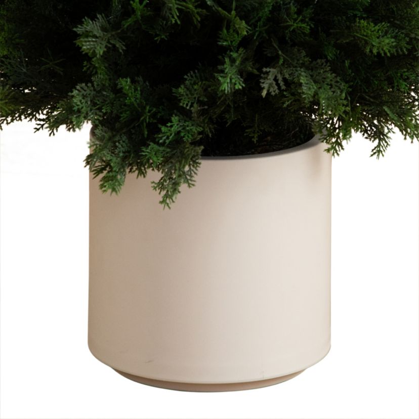 5ft. UV Resistant Artificial Cedar Tree in Decorative White Planter (Indoor/Outdoor)