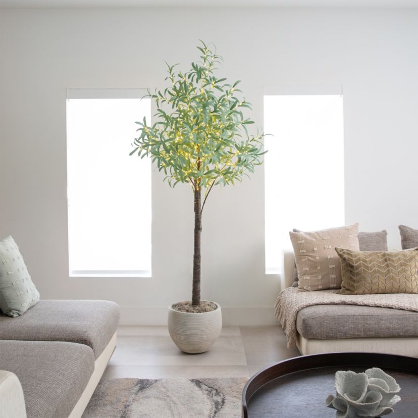 6ft. Lighted Artificial Olive Tree with 420 Warm White LED Lights