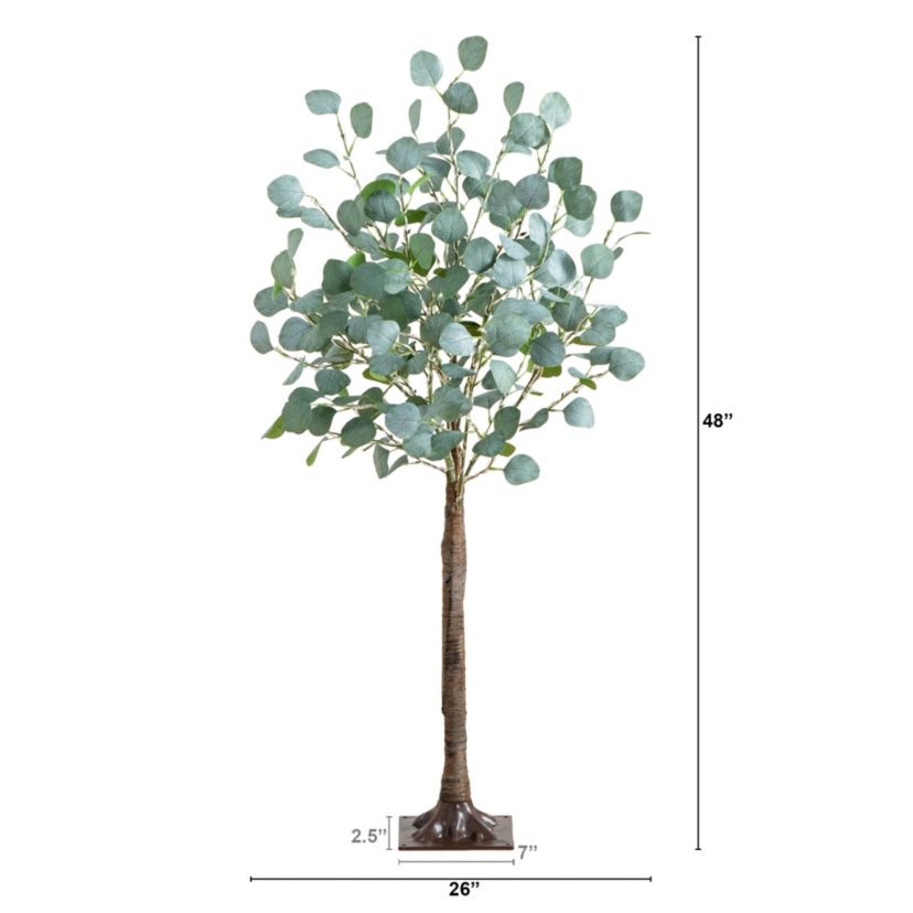 4ft. Lighted Artificial Eucalyptus Tree with 240 Warm White LED Lights