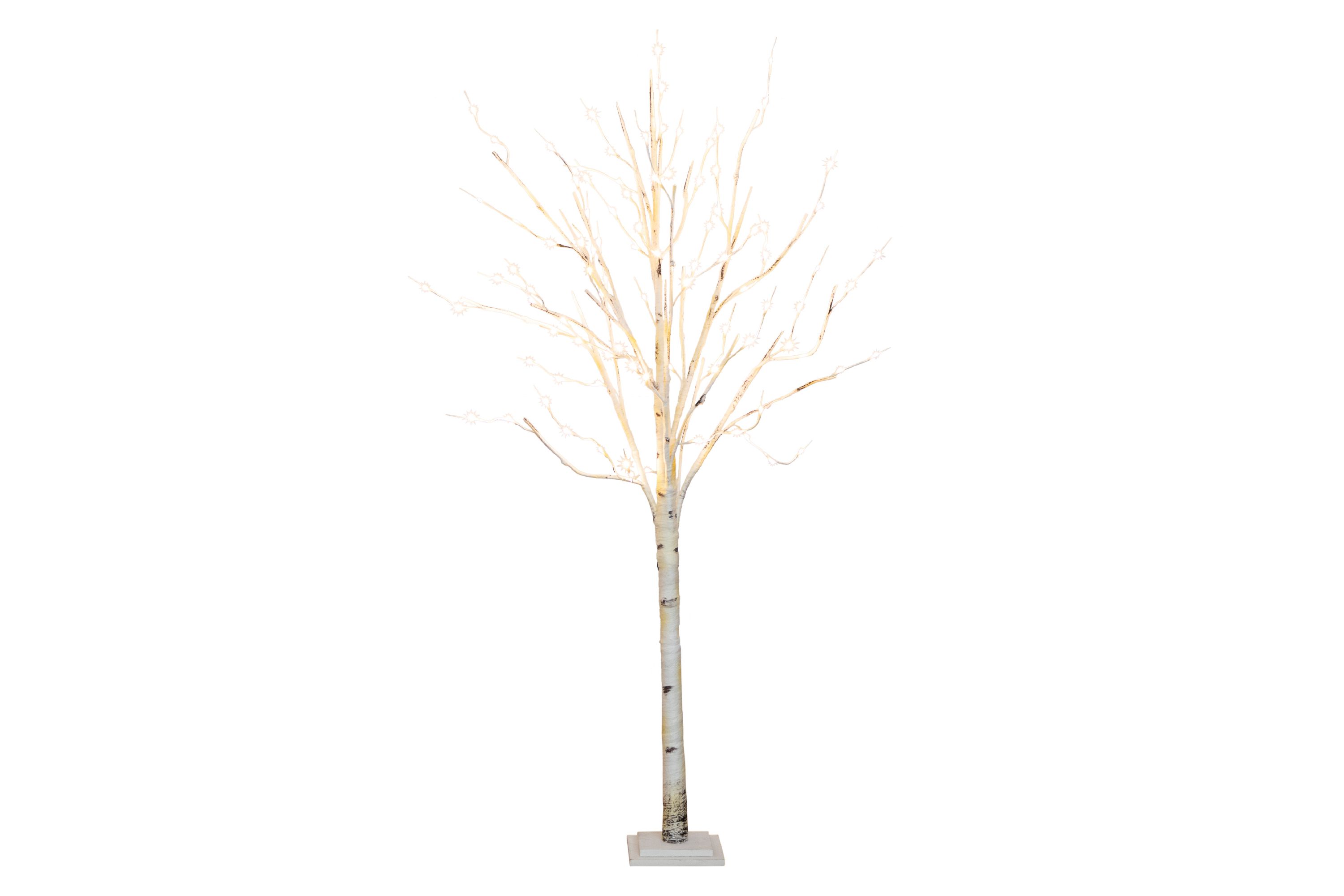 6ft. Pre-Lit Artificial White Birch Tree with 300 Warm White LED Lights