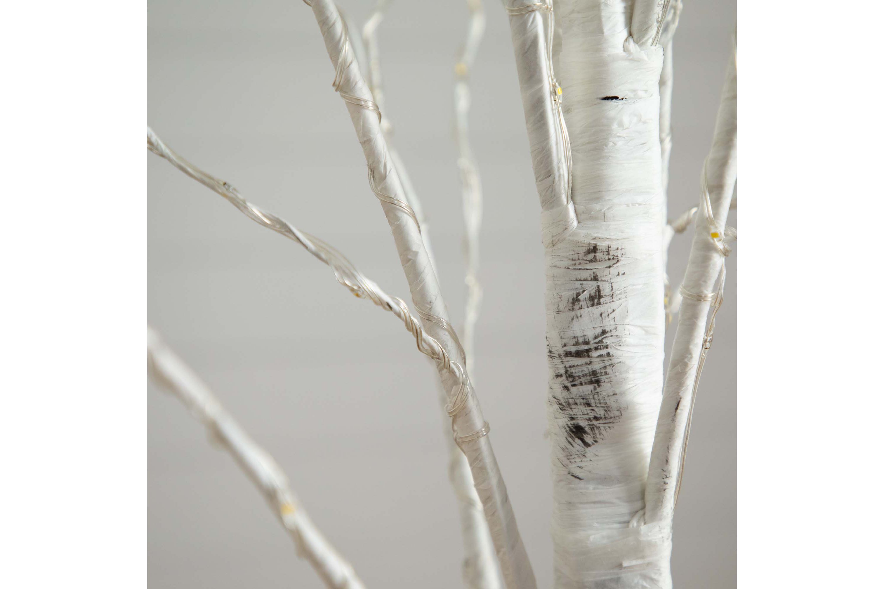 6ft. Pre-Lit Artificial White Birch Tree with 300 Warm White LED Lights