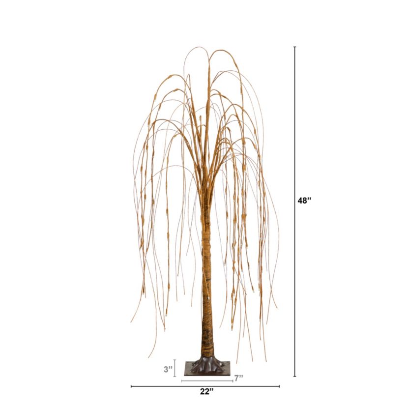 4ft. Pre-Lit Artificial Willow Tree with 120 Warm White LED Lights