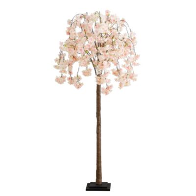 Nearly Natural 5ft. Lighted Artificial Cascading Cherry Blossom Tree with 320 Warm White LED Lights, Pink