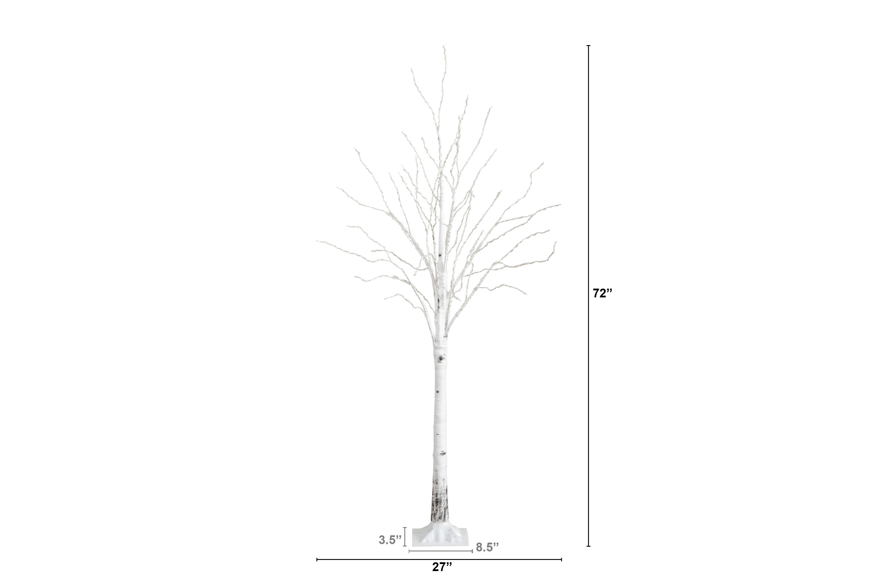 6ft. Pre-Lit Artificial White Birch Tree with 400 Color Changing LED Lights